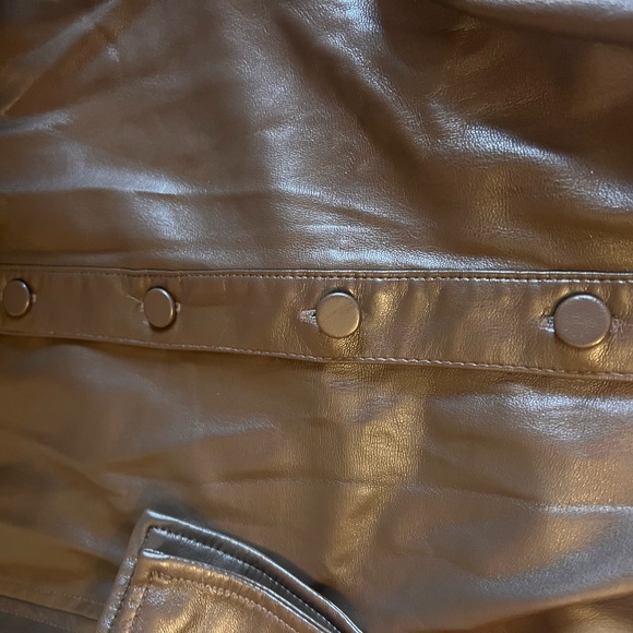 EUC ZARA CHOCOLATE BROWN FAUX LEATHER DRESS! - Picture 4 of 5